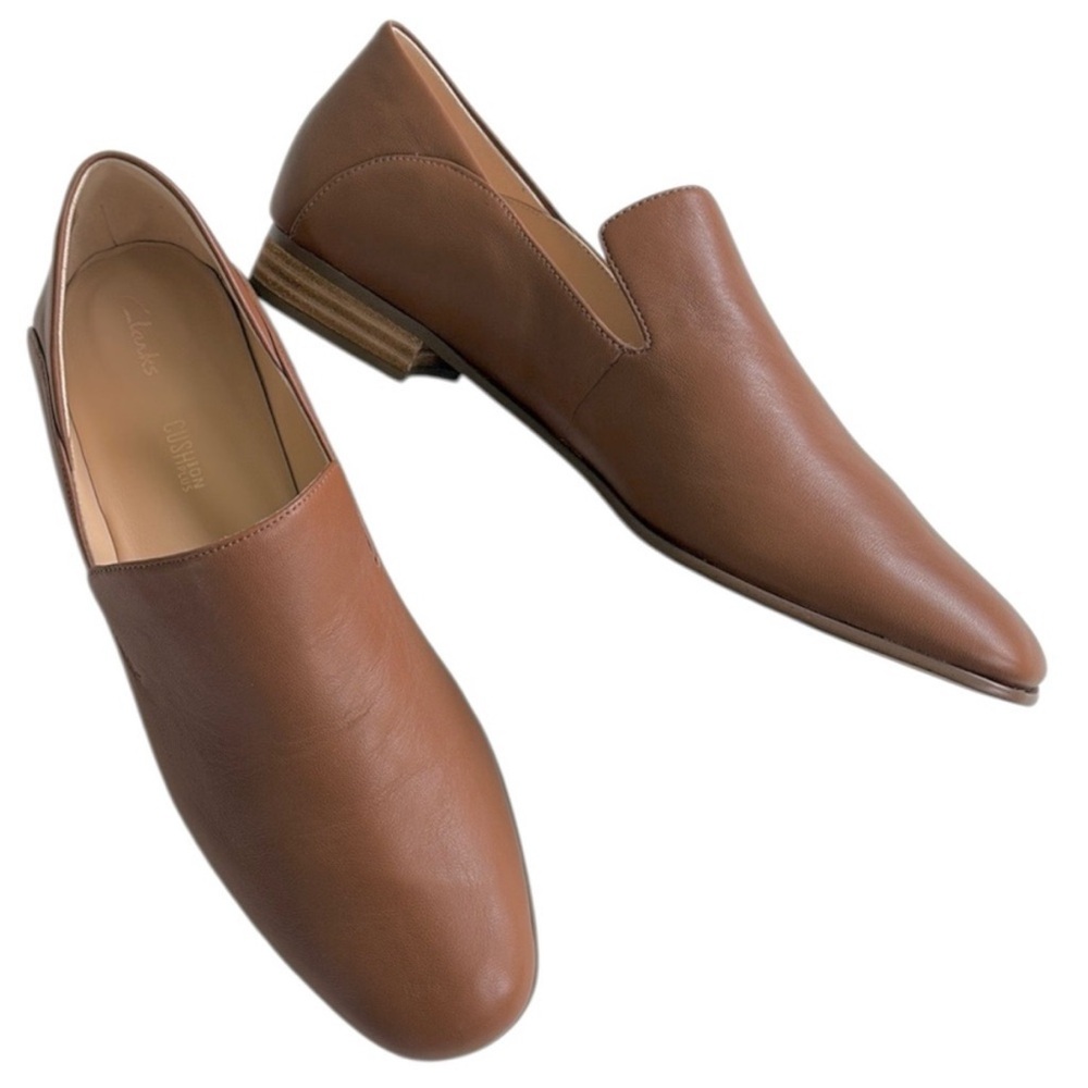 Like New Clarks Leather Pure Viola Loafers Brown Size 10